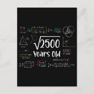2500 50th誕生日50年古いギフトの平方根 シーズンポストカード