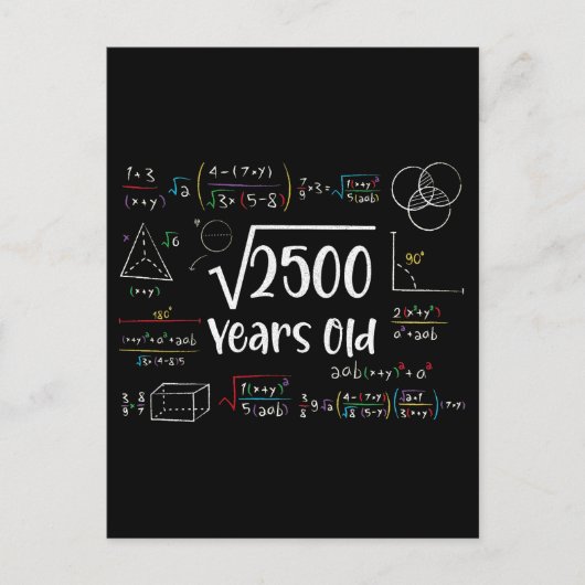 2500 50th誕生日50年古いギフトの平方根 シーズンポストカード (正面)