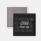 2500 50th誕生日50年古いギフトの平方根 マグネット (正面/裏面)