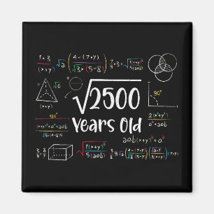 2500 50th誕生日50年古いギフトの平方根 マグネット