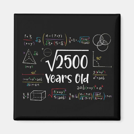 2500 50th誕生日50年古いギフトの平方根 マグネット (正面)