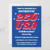 250 アメリカの祝祭 編集可能な愛国的な招待状 招待状 (正面)