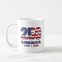 250 アメリカ愛国旗デザイン | 1776 2026 コーヒーマグカップ