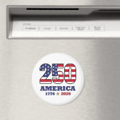 250 アメリカ愛国旗デザイン | 1776 2026 マグネット (インサイチュ (食洗機))