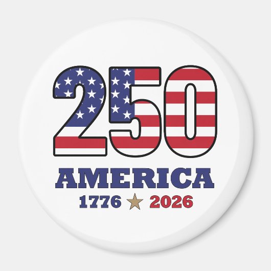 250 アメリカ愛国旗デザイン | 1776 2026 マグネット (正面)