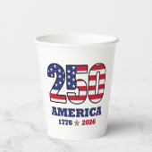 250 アメリカ愛国旗デザイン | 1776 2026 紙コップ (裏面)