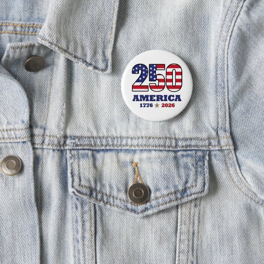 250 アメリカ愛国旗デザイン | 1776 2026 缶バッジ (インサイチュ)
