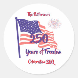 250 アメリカ独立記念日 パトリオティックBBQ スクリプト ラウンドシール