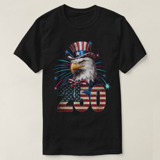 250 アメリカ ハクトウワシ Tシャツ (デザイン正面)