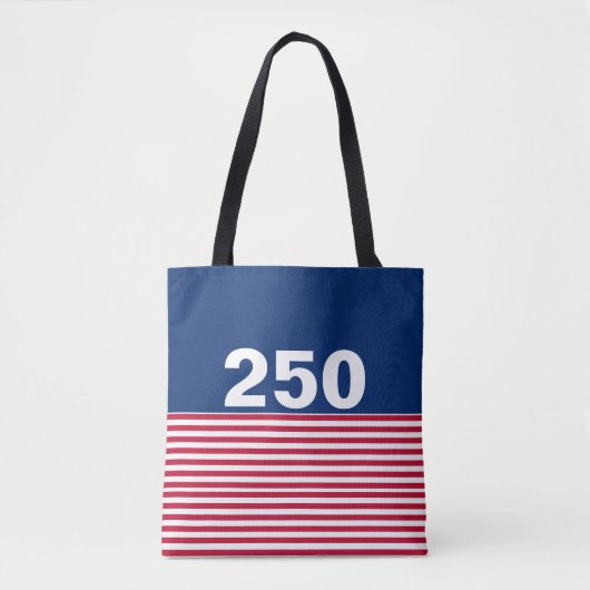 250 赤白青アメリカ建国記念日 トートバッグ (正面)