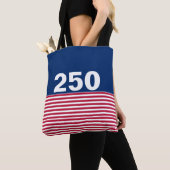 250 赤白青アメリカ建国記念日 トートバッグ (クローズアップ)