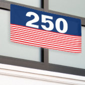 250 赤白青アメリカ建国記念日 横断幕 (ビルの外側)
