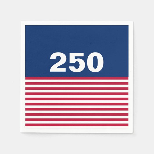 250 赤白青アメリカ生誕記念 スタンダードカクテルナプキン (正面)