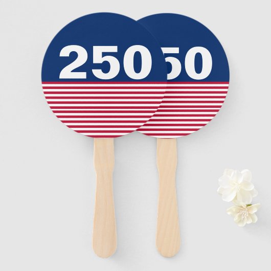 250 赤白青アメリカ生誕記念 ハンドファン (正面&裏面)