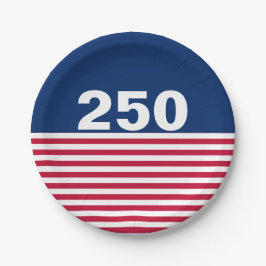 250 赤白青アメリカ生誕記念 ペーパープレート
