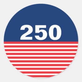 250 赤白青アメリカ生誕記念 ラウンドシール
