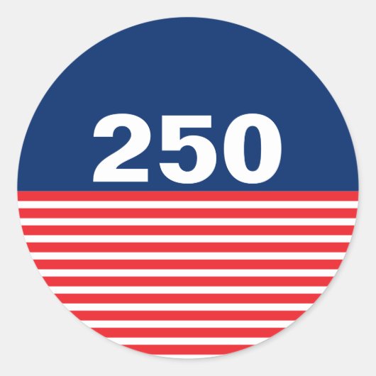 250 赤白青アメリカ生誕記念 ラウンドシール (正面)