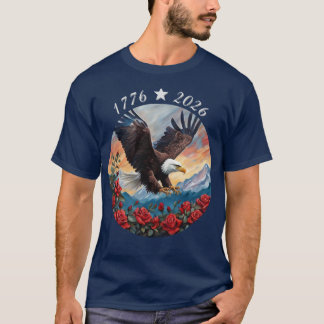 250 Anniversary Eagle Roses Landscape T-Shirt Tシャツ