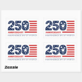 250 Anniversary Independence Day Of America 長方形シール (シート)