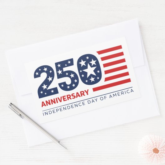 250 Anniversary Independence Day Of America 長方形シール (封筒)