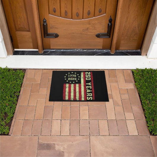 250 Anniversary Usa Flag ドアマット (室外)