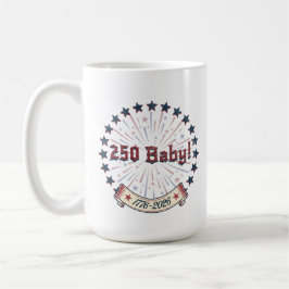 250 Baby America 250 Patriotic Fireworks Design コーヒーマグカップ