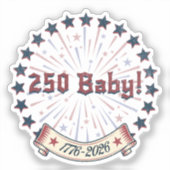 250 Baby America 250 Patriotic Fireworks Design シール (正面)