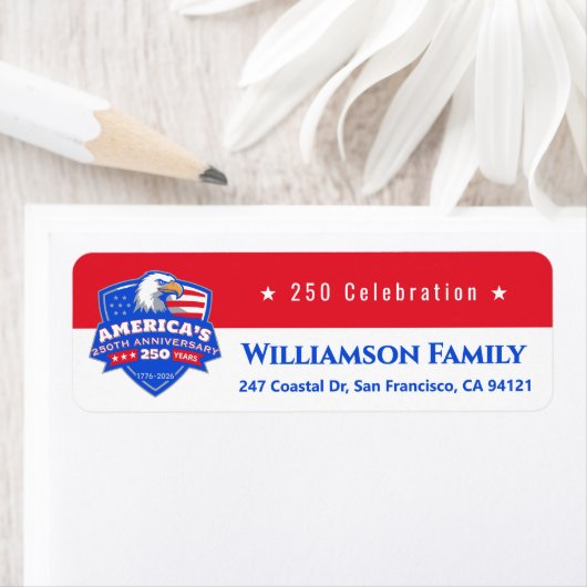 250 Celebration Patriotic Custom Return Address ラベル (インサイチュ)