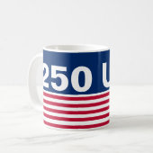 250 Red White and Blue USA Anniversary コーヒーマグカップ (正面左)
