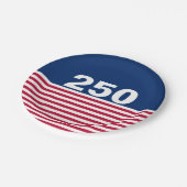 250 Red White and Blue USA Anniversary ペーパープレート (アングル)