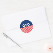 250 Red White and Blue USA Anniversary ラウンドシール (封筒)