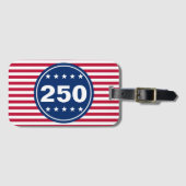 250 Stars and Stripes Red White and Blue Patriotic ラゲッジタグ (正面横)