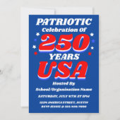250 USA Celebration Bulk Editable Patriotic Invite 招待状 (正面)