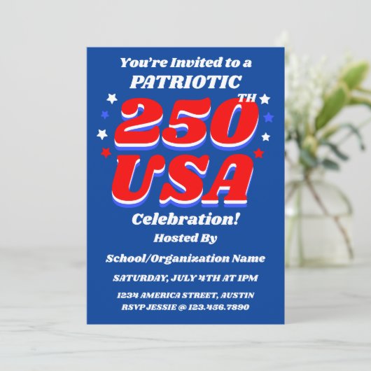 250 USA Celebration Editable Patriotic Invite 招待状 (スタンド正面)
