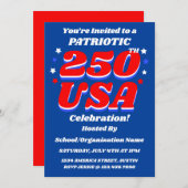 250 USA Celebration Editable Patriotic Invite 招待状 (正面/裏面)