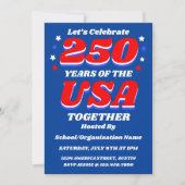250 USA Party Customizable Patriotic Invite 招待状 (正面)