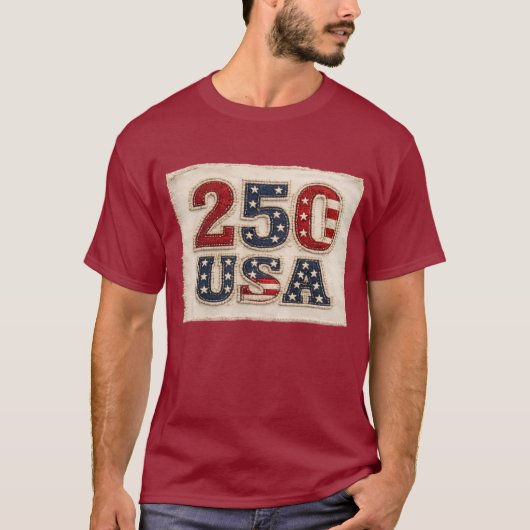 250 USA Vintage Embroidery Art  Tシャツ (正面)