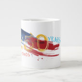 250 Year American flag brush with gold numbers ジャンボコーヒーマグカップ (正面)