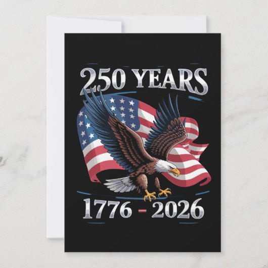 250 Years 4th Of July Eagle USA Flag 1776 2026 招待状 (正面)