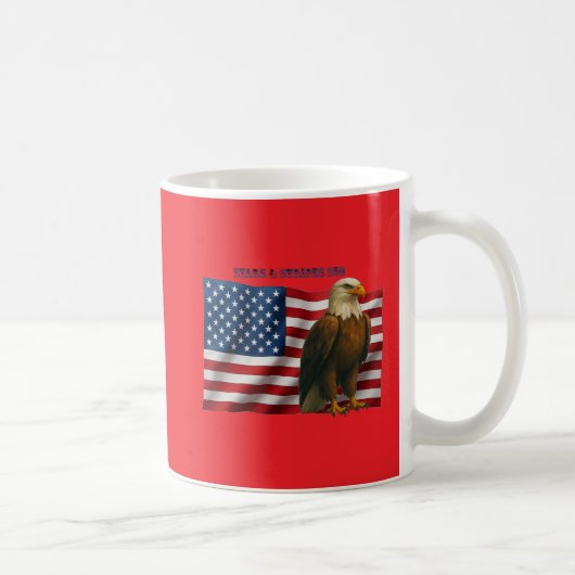 250 Years American Flag with a Bald Eagle URM コーヒーマグカップ (右)