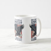 250 Years American Independence Patriotic Eagle コーヒーマグカップ (正面右)