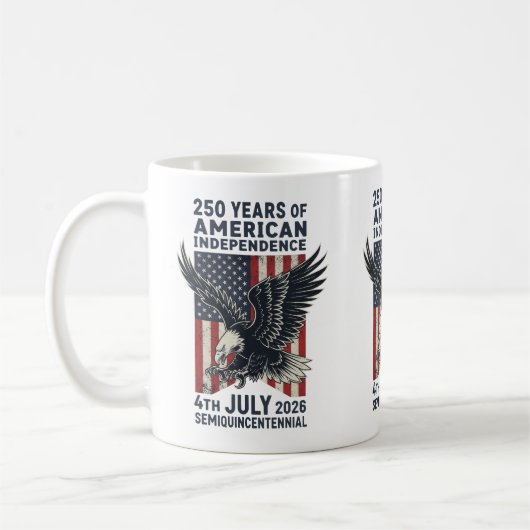 250 Years American Independence Patriotic Eagle コーヒーマグカップ (左)