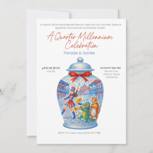 250 years Anniversary Ginger Jar Parade & Soirée 招待状 (正面)