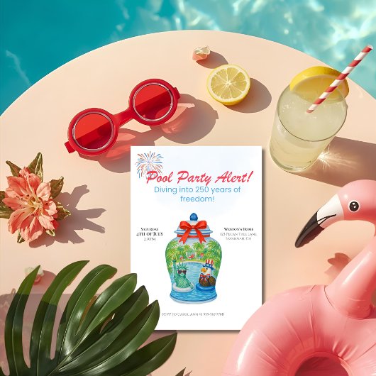 250 years Anniversary Ginger Jar Pool Party 招待状