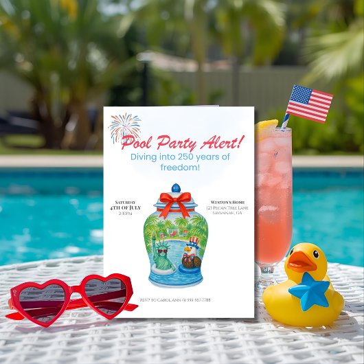 250 years Anniversary Ginger Jar Pool Party 招待状