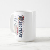 250 Years Celebration Grungy American Flag Eagle コーヒーマグカップ (正面左)