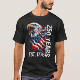 250 Years Est 1776 Vintage Bald Eagle USA Flag Tシャツ