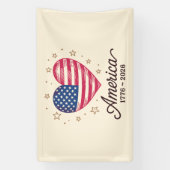 250 Years Flag Heart 1776 2026 250th 4th Of July 横断幕 (縦)