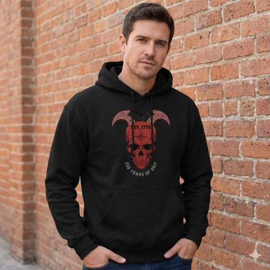 250 Years of American Grit Red Skull Hoodie パーカ