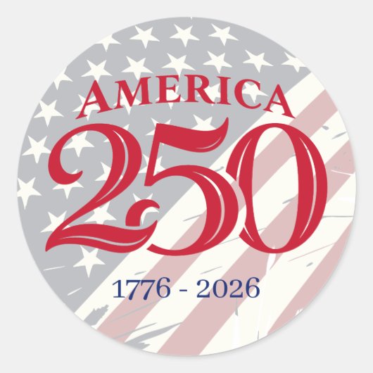 250 Years of American Independence Patriotic  ラウンドシール (正面)